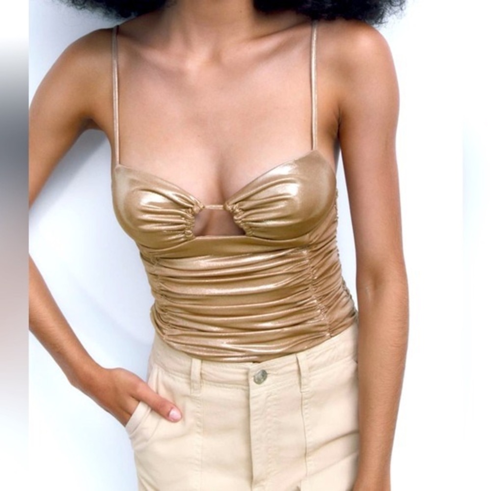 Women’s gold zara body suit